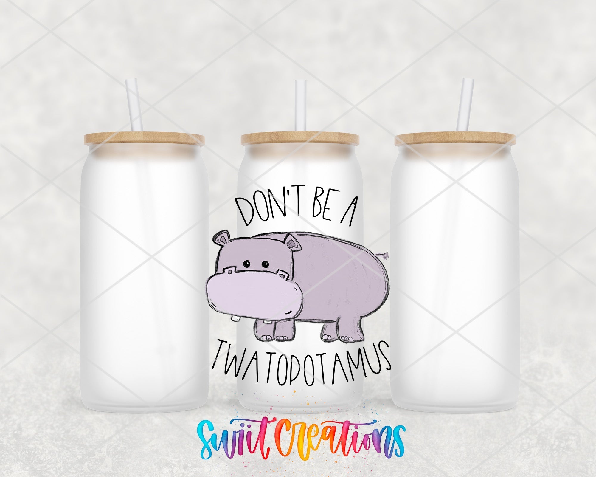 a couple of bottles with a hippo on them