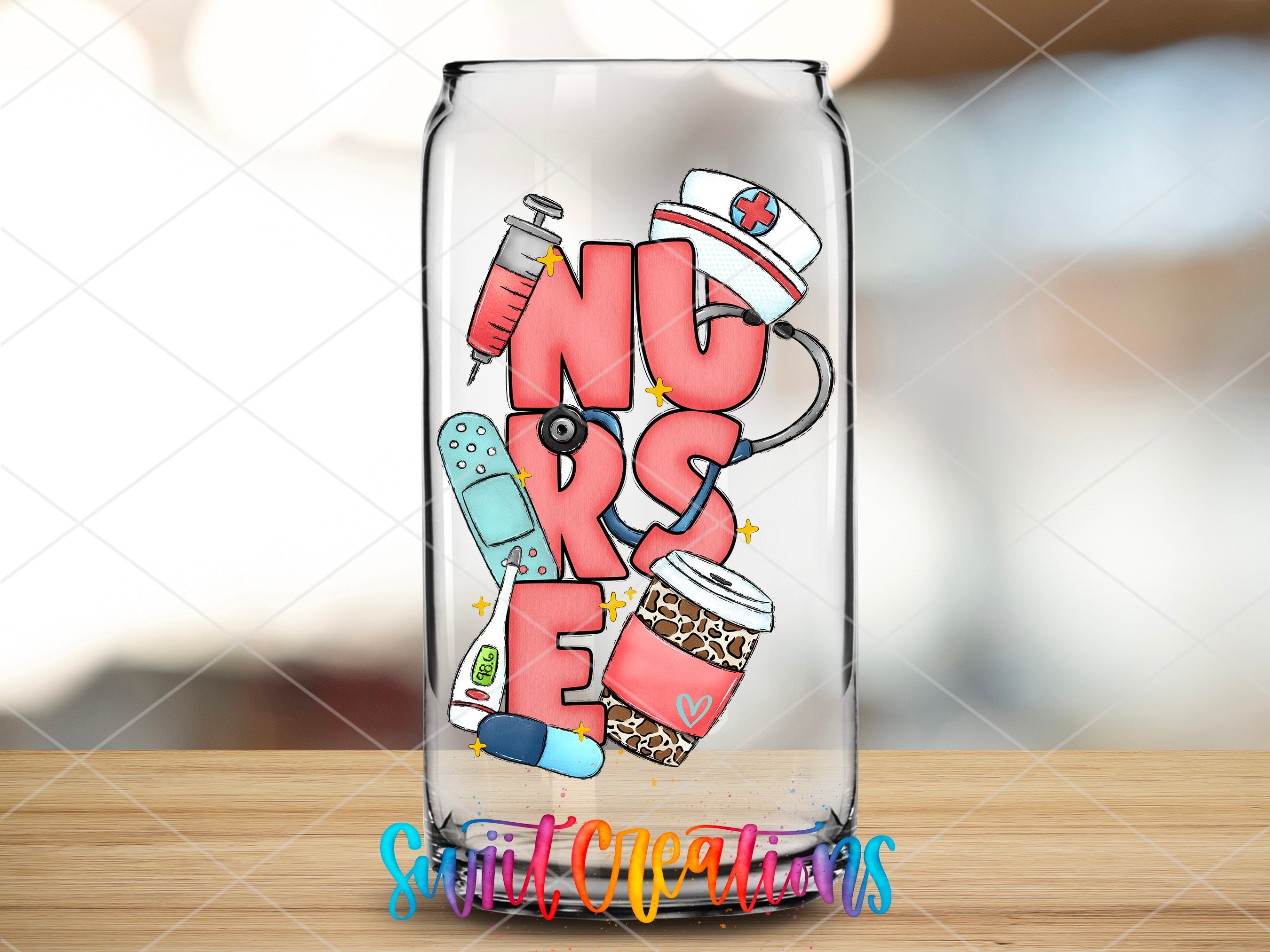 a glass jar with the words no more on it