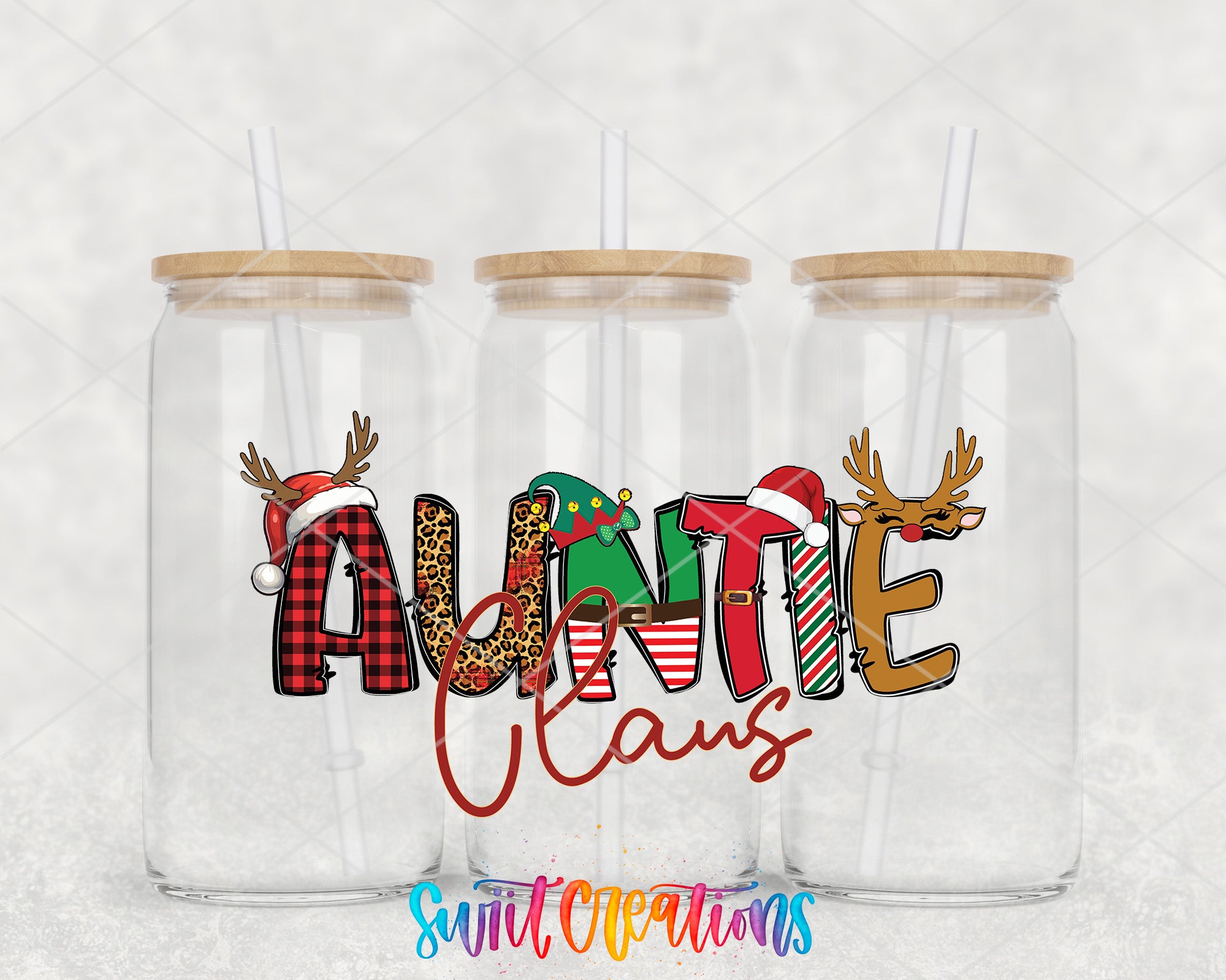 two clear tumblers with the word annie on them