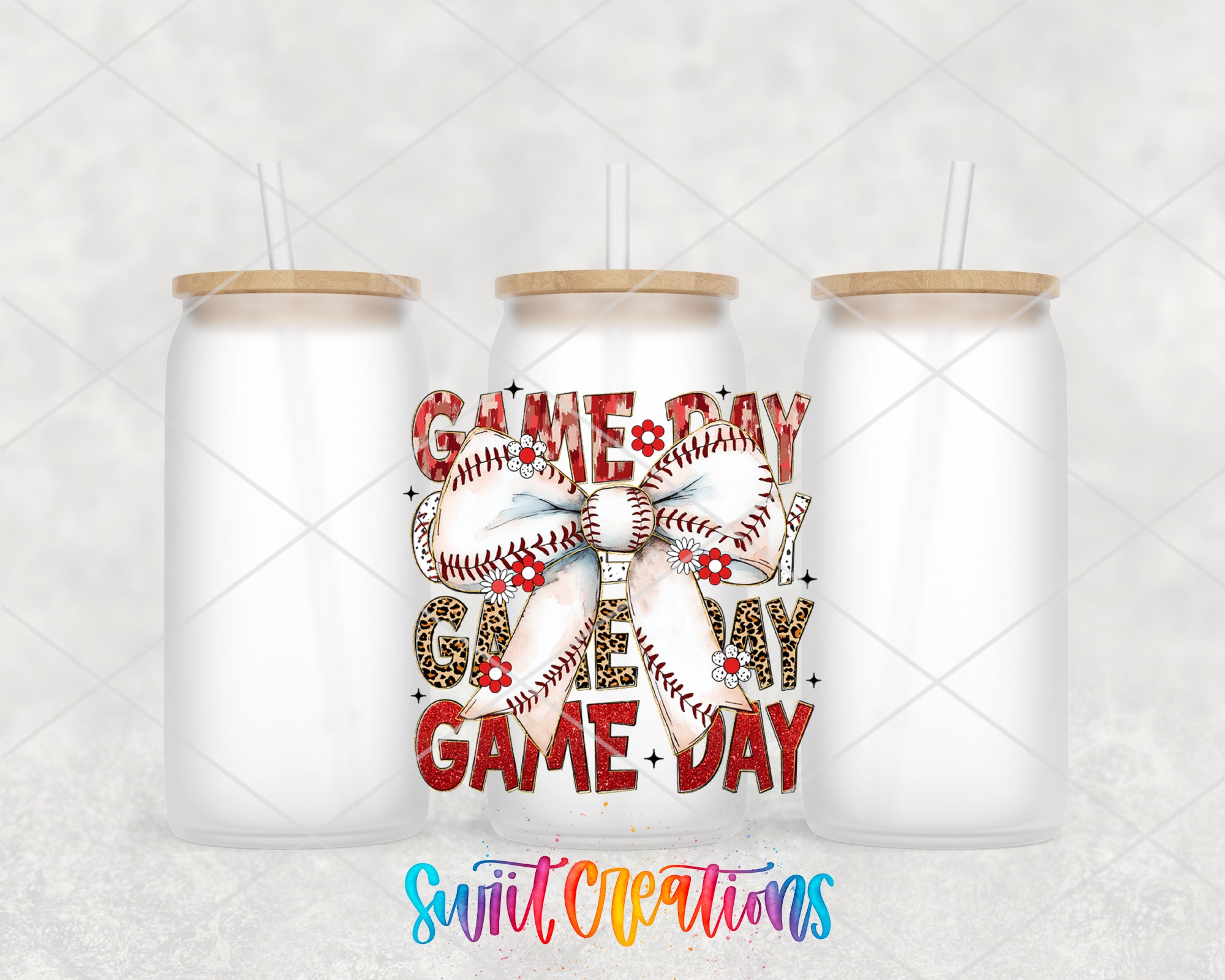 a couple of white cups with baseballs on them