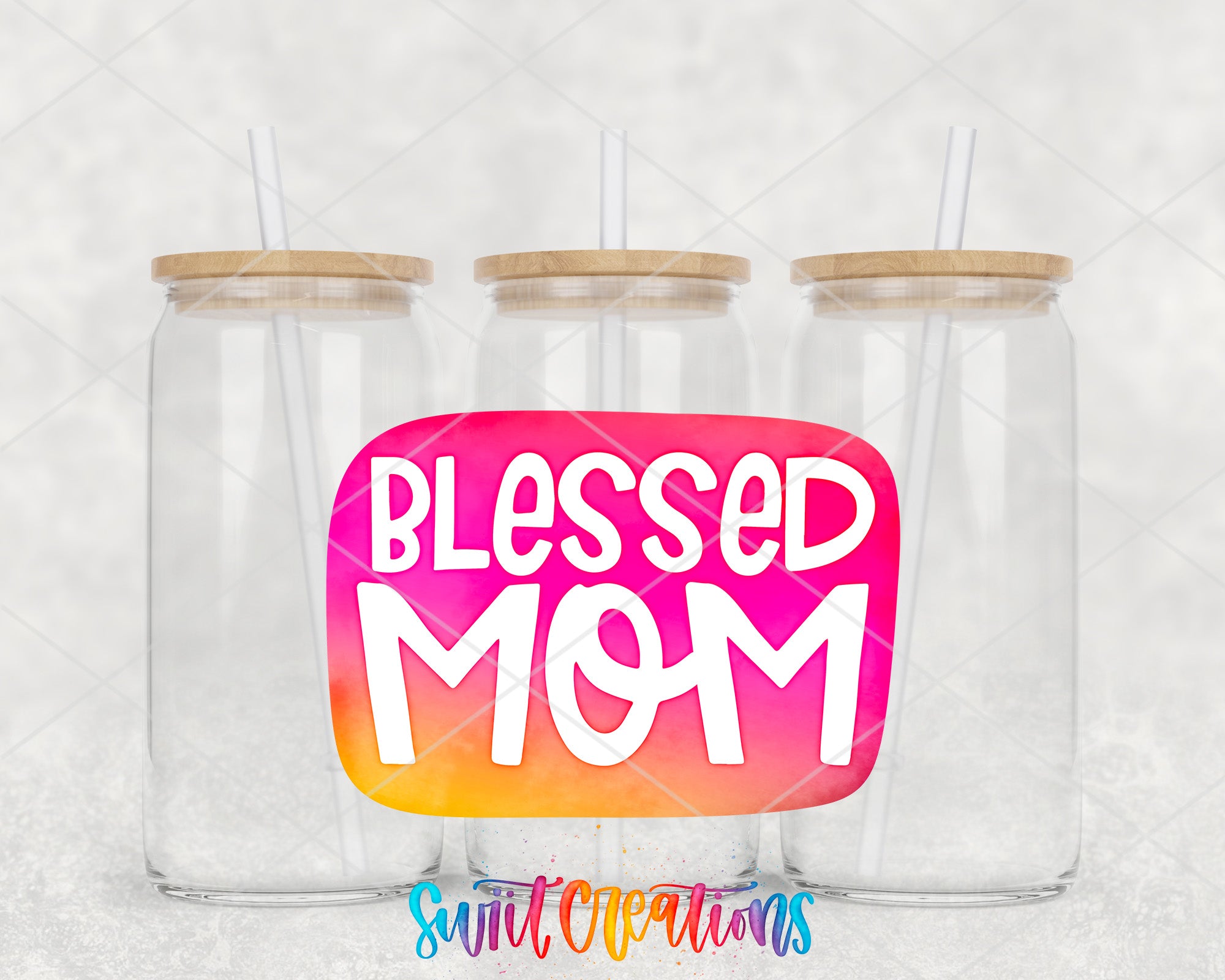 a couple of glass jars with straws in them
