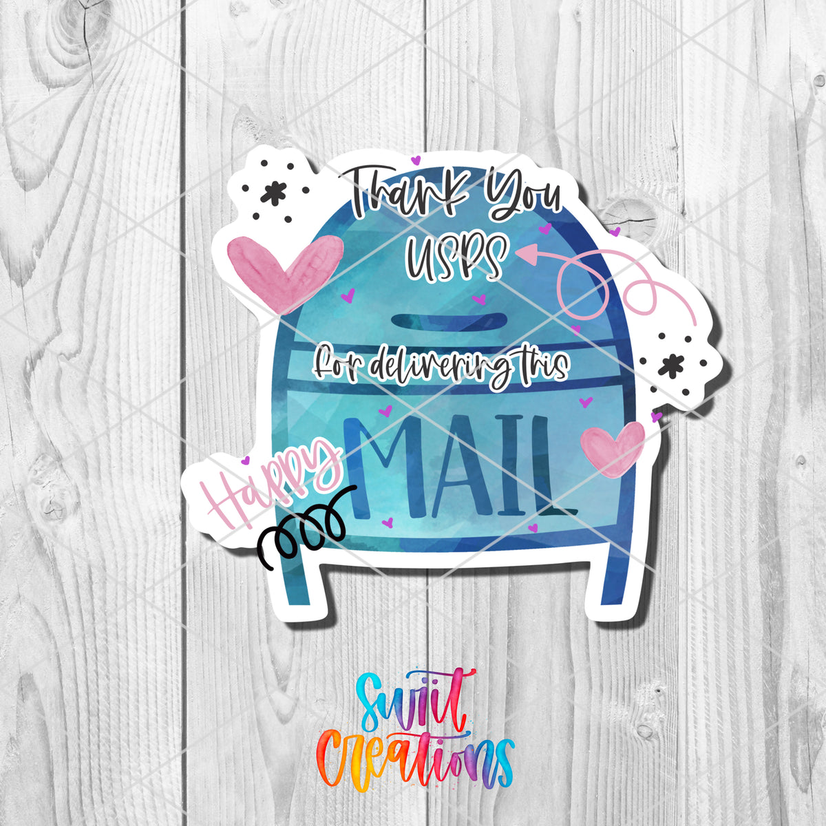 a sticker that says thank you are celebrating mail