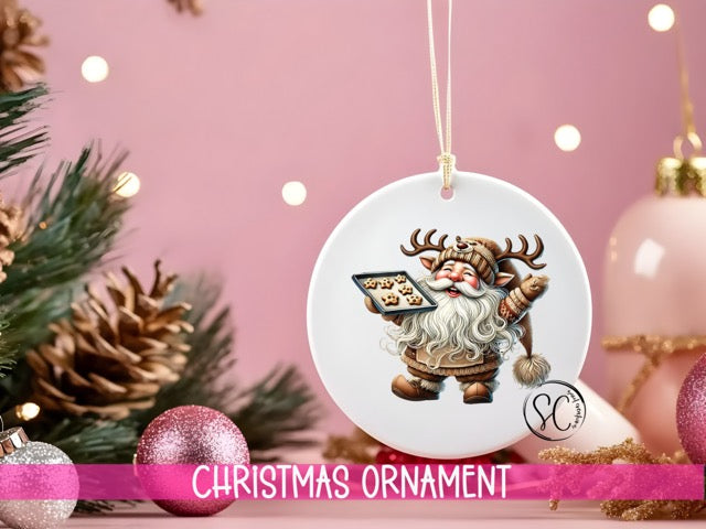 a christmas ornament hanging from a christmas tree
