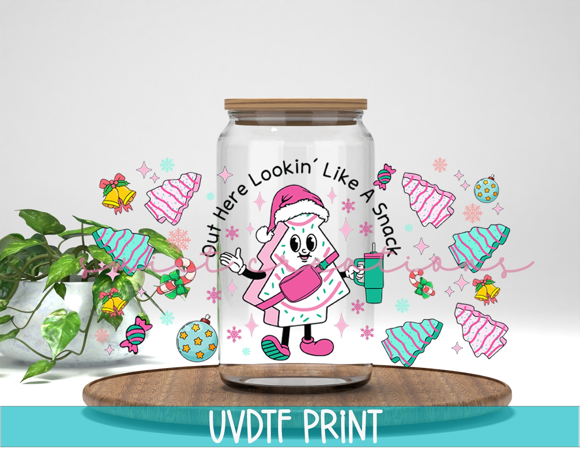 a jar with a picture of a cartoon character on it