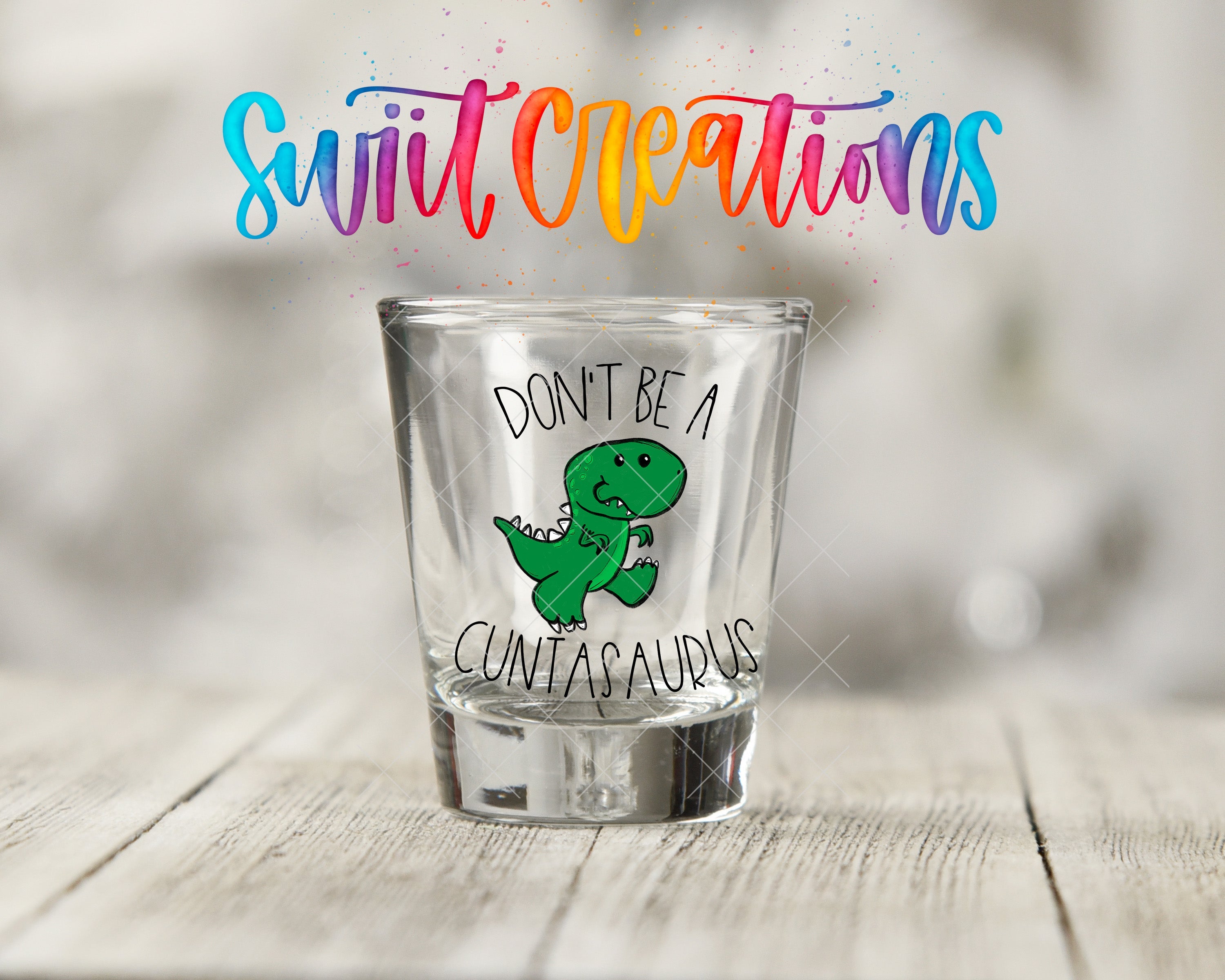 a shot glass with the words don't be a chamelade printed on