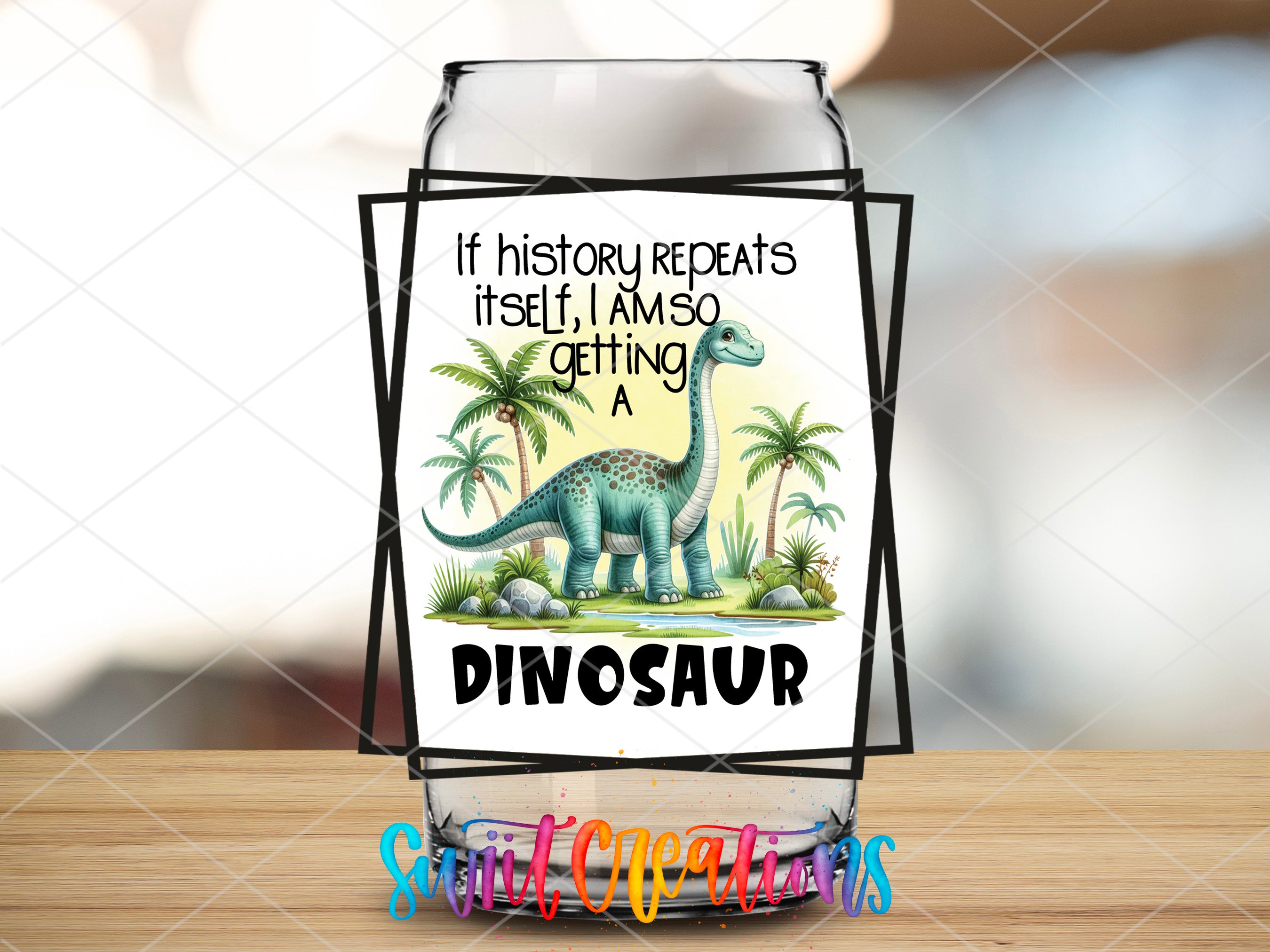 a card with a picture of a dinosaur on it