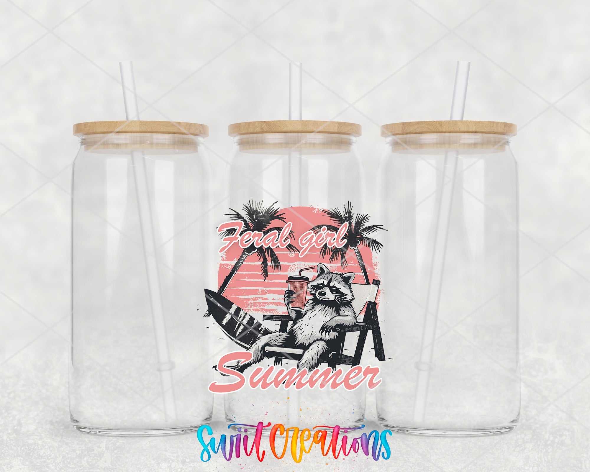 a couple of clear cups with straws in them