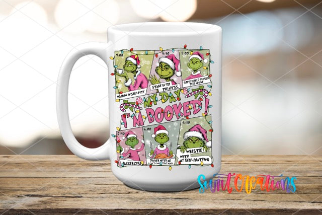 a white coffee mug with the words i'm hooked on it