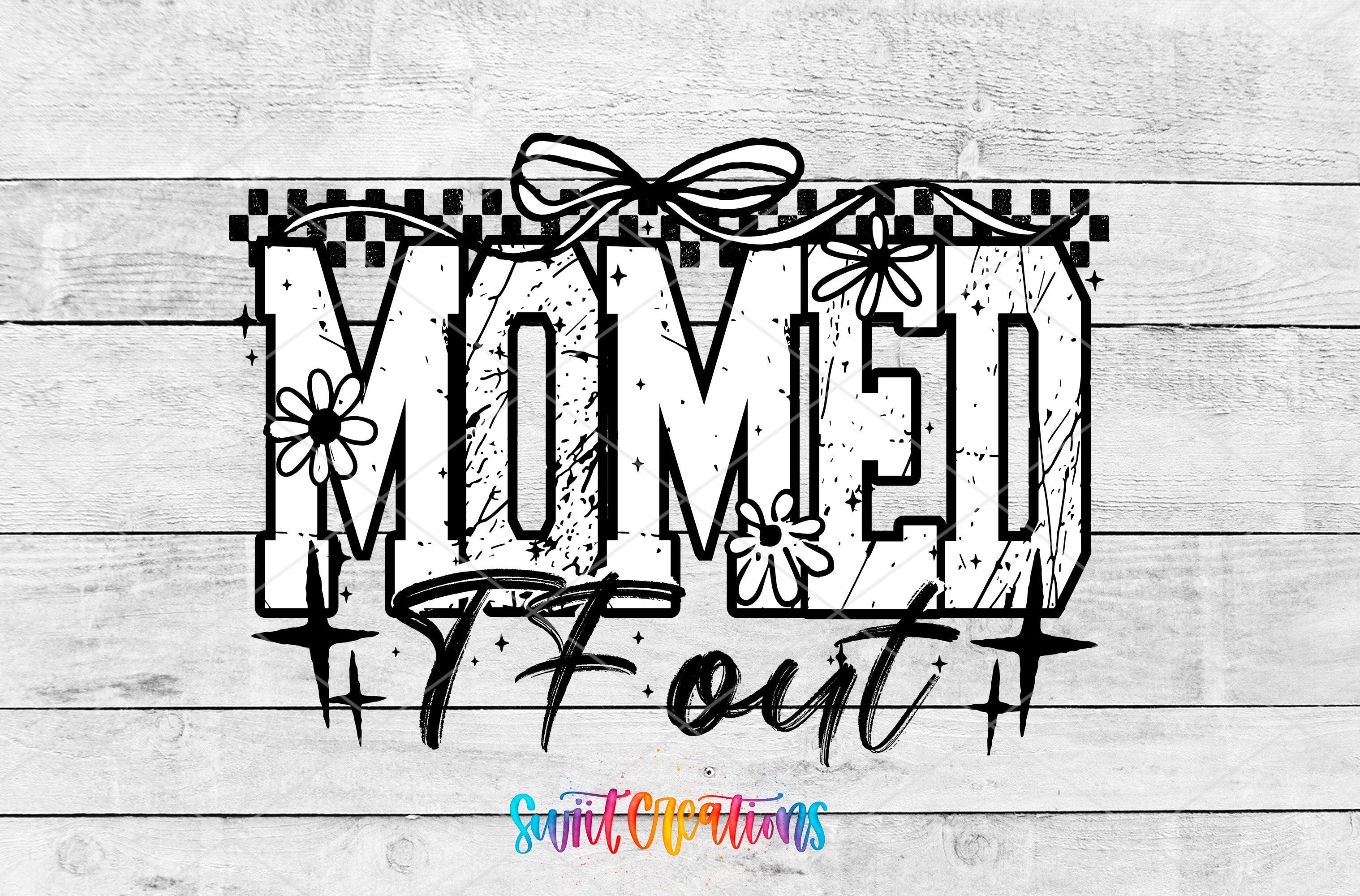 a stylized text design with the word "MOMED" prominently displayed.