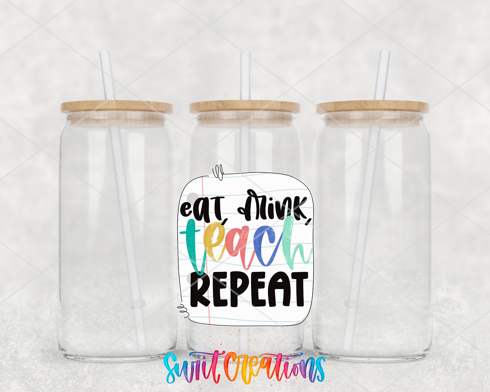 a couple of glass jars sitting on top of a table