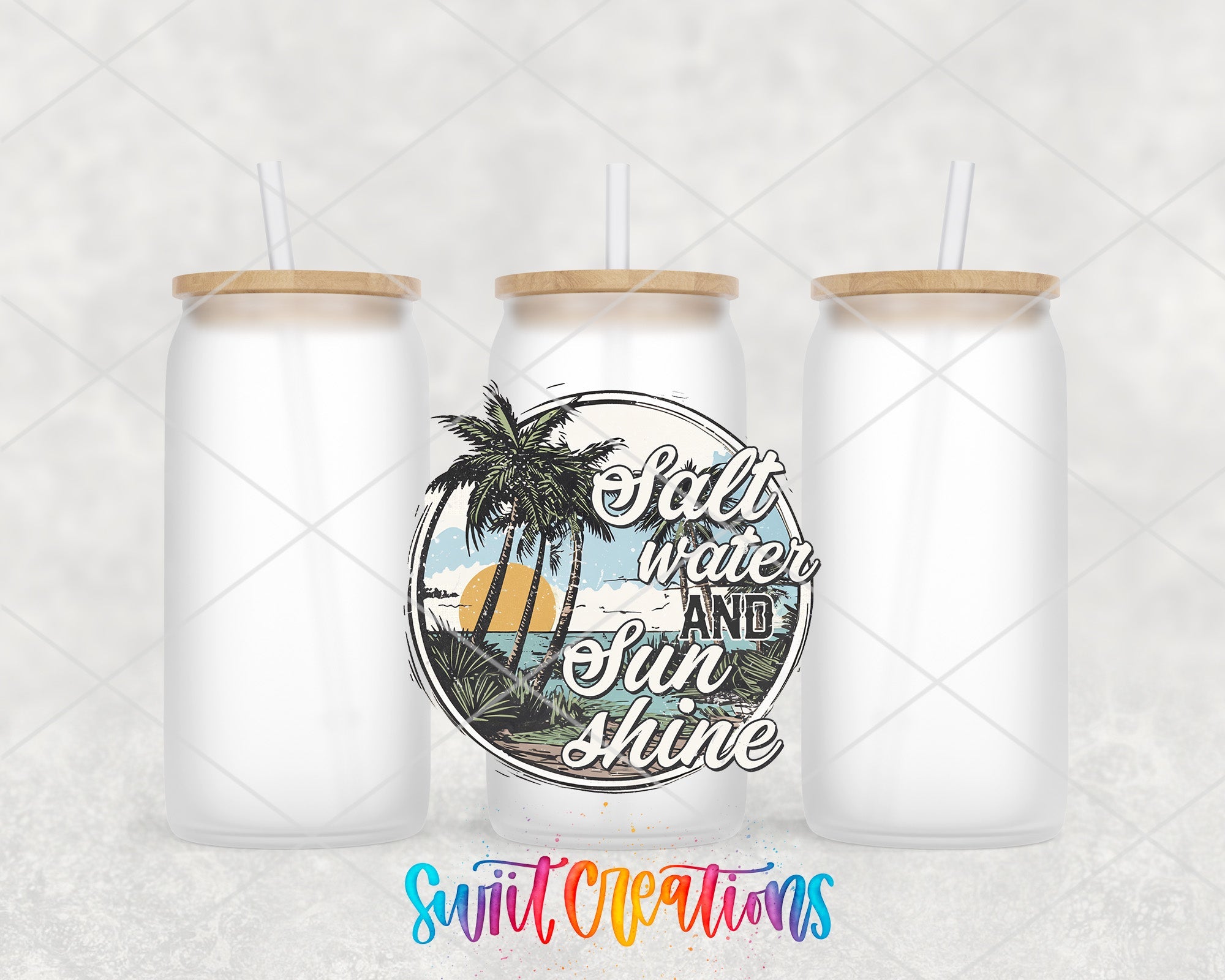 a couple of bottles with straws in them