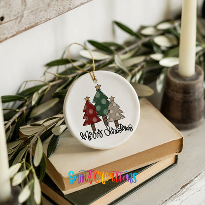 Merry Christmas vintage tree ceramic Christmas ornament - image 11