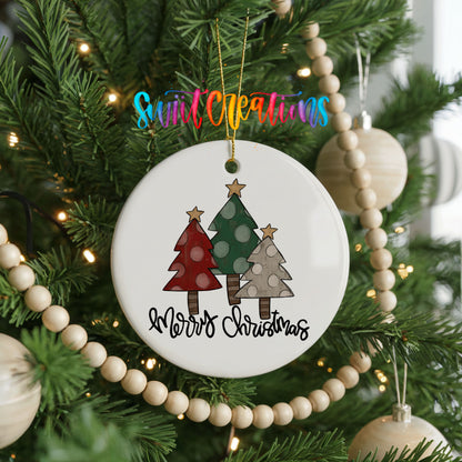 Merry Christmas vintage tree ceramic Christmas ornament - image 2