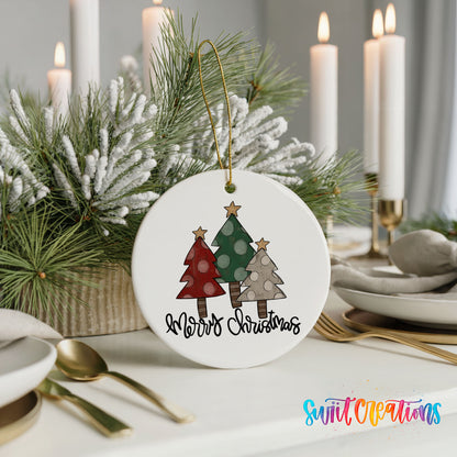 Merry Christmas vintage tree ceramic Christmas ornament - image 6