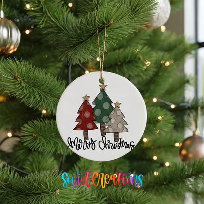Merry Christmas vintage tree ceramic Christmas ornament - image 7