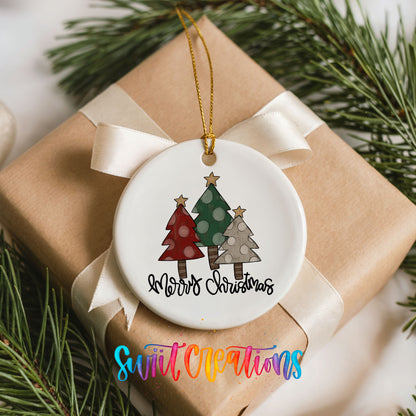 Merry Christmas vintage tree ceramic Christmas ornament - image 9