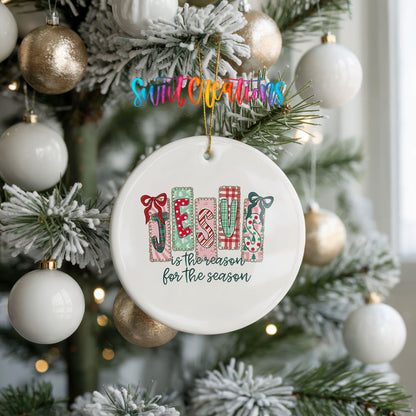 Jesus Is the Reason for the Season religious ceramic Christmas ornament - image 10