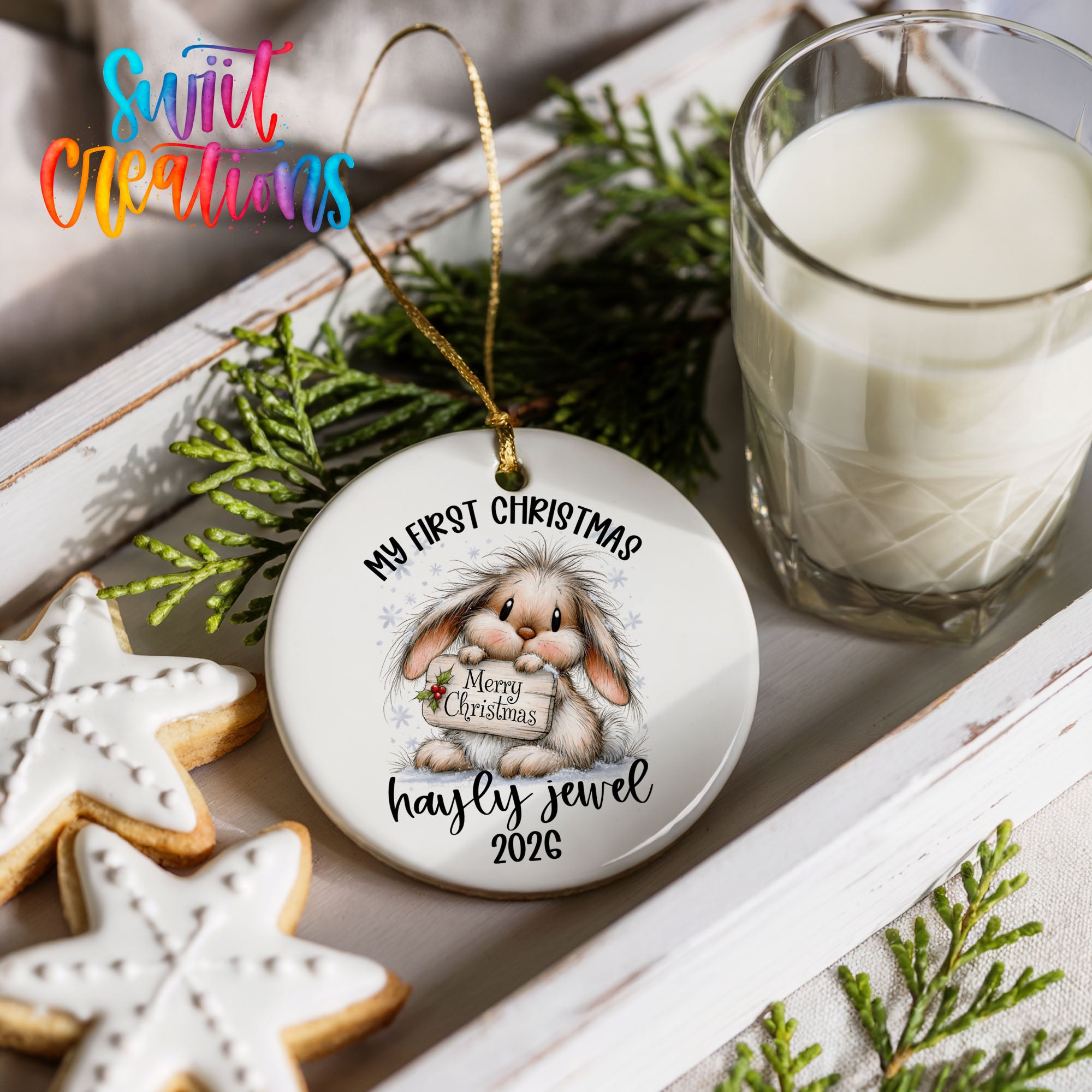 Personalized 2026 baby bunny ornament | CO002