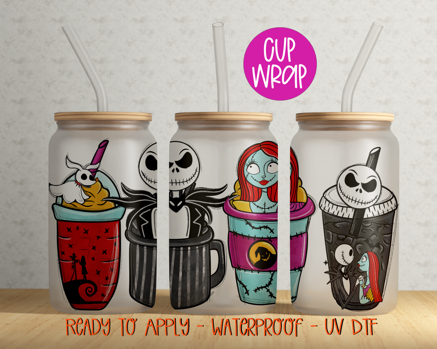 Halloween DTF 16oz Cup Wrap - UV DTF - DTF002