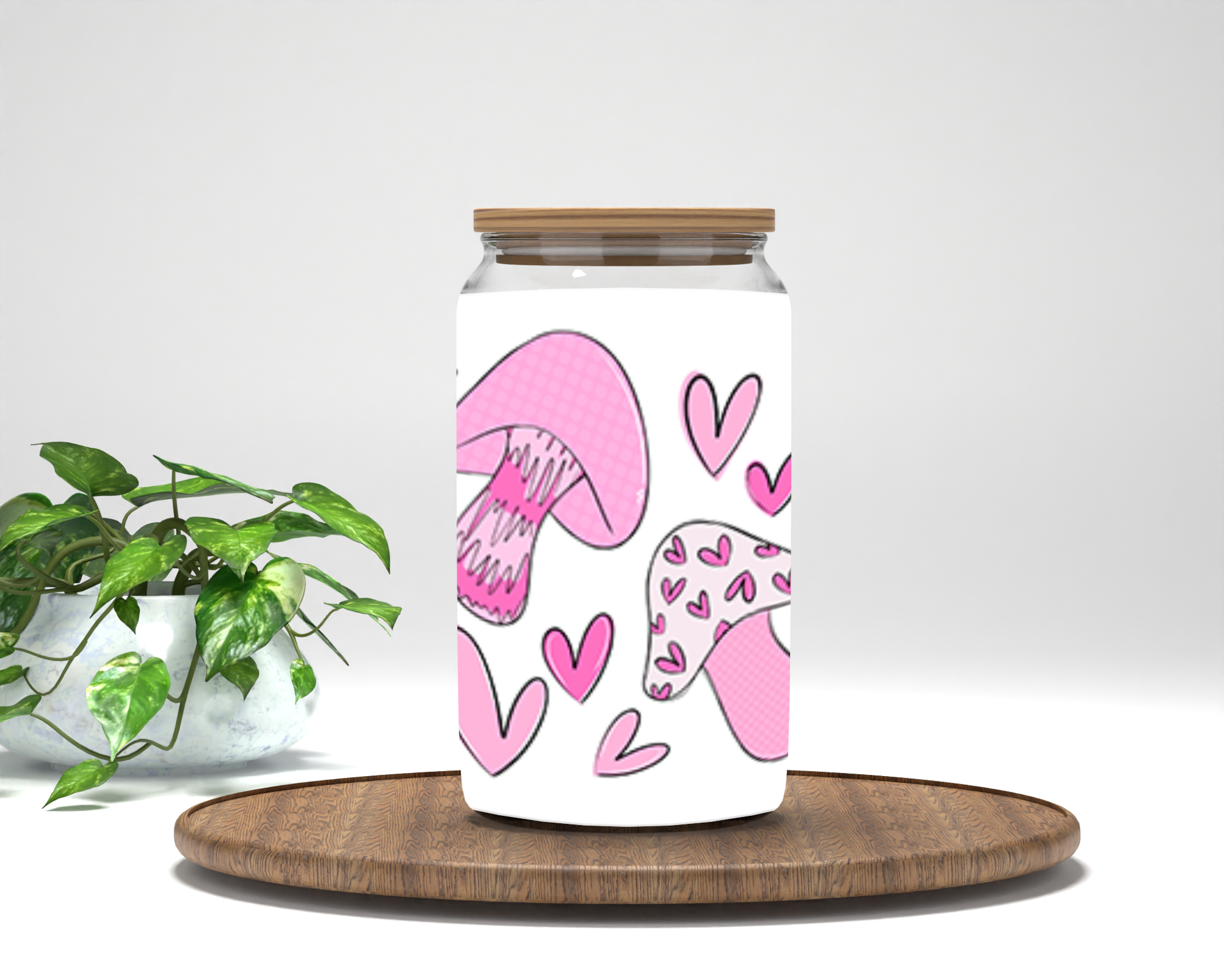 Valentine Mushroom 16oz Cup Wrap - UV DTF - DTF009 – Swiit Creations