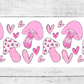 Valentine Mushroom 16oz Cup Wrap - UV DTF - DTF009