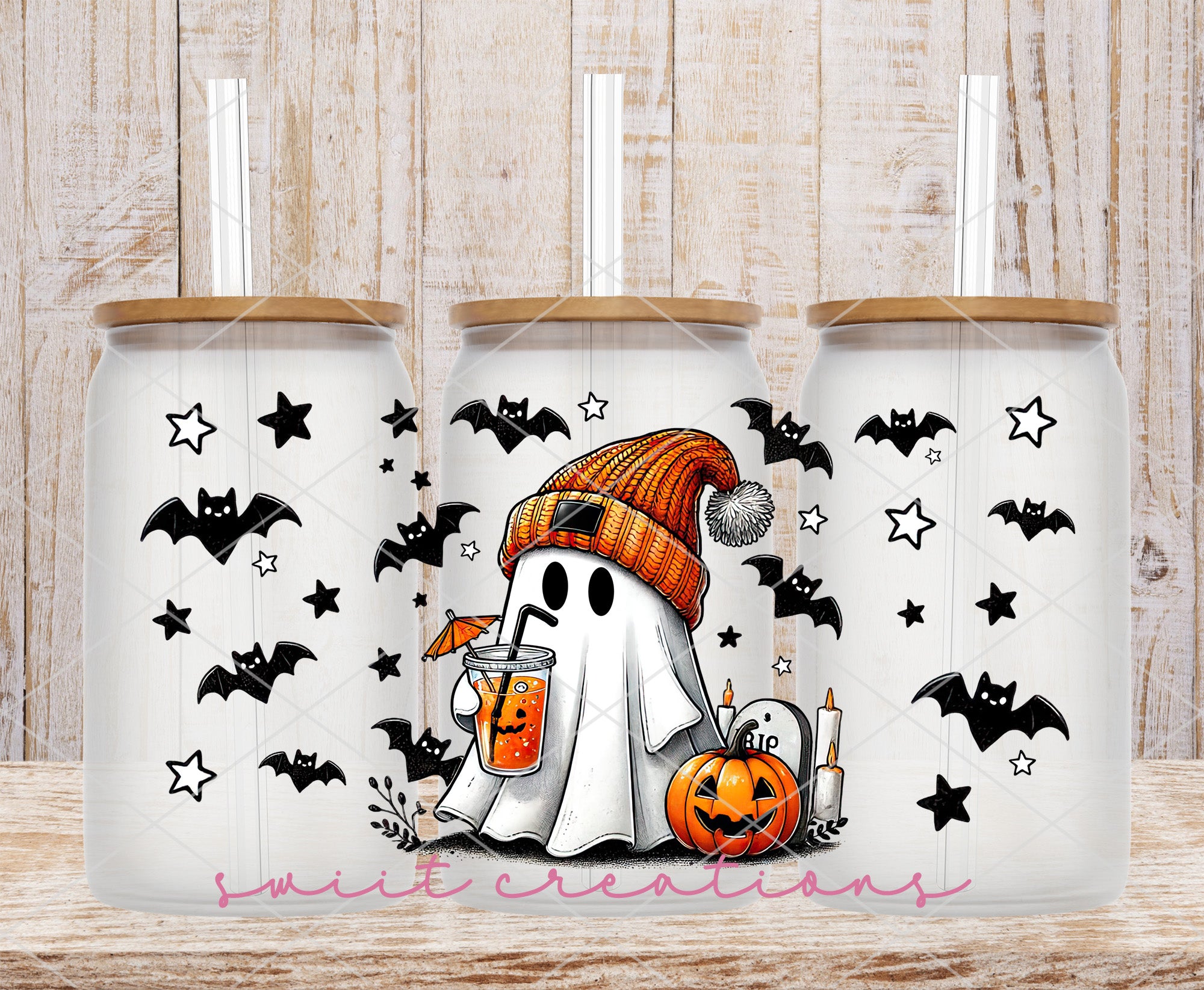 Cute Ghost Halloween UV DTF Cup Wrap DTF011