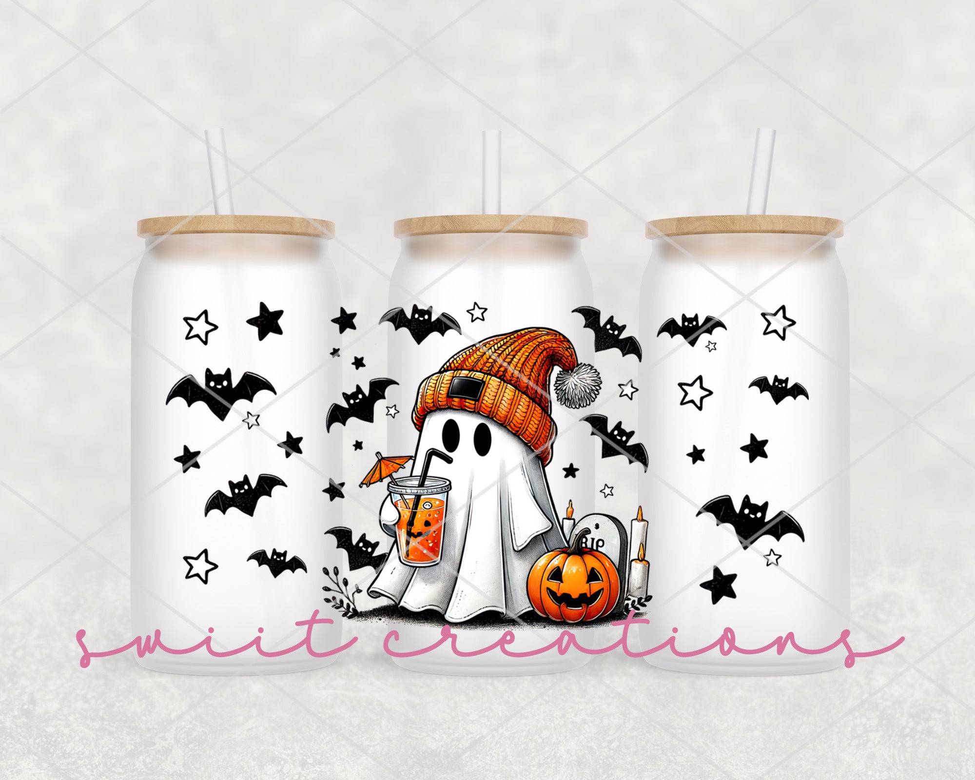 Cute Ghost Halloween UV DTF Cup Wrap DTF011