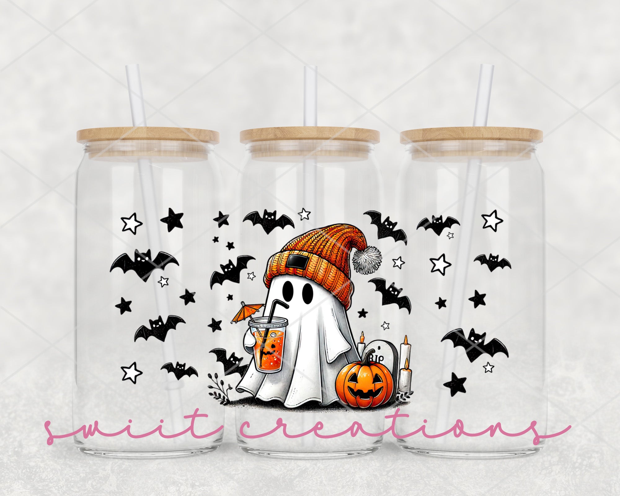 Cute Ghost Halloween UV DTF Cup Wrap DTF011
