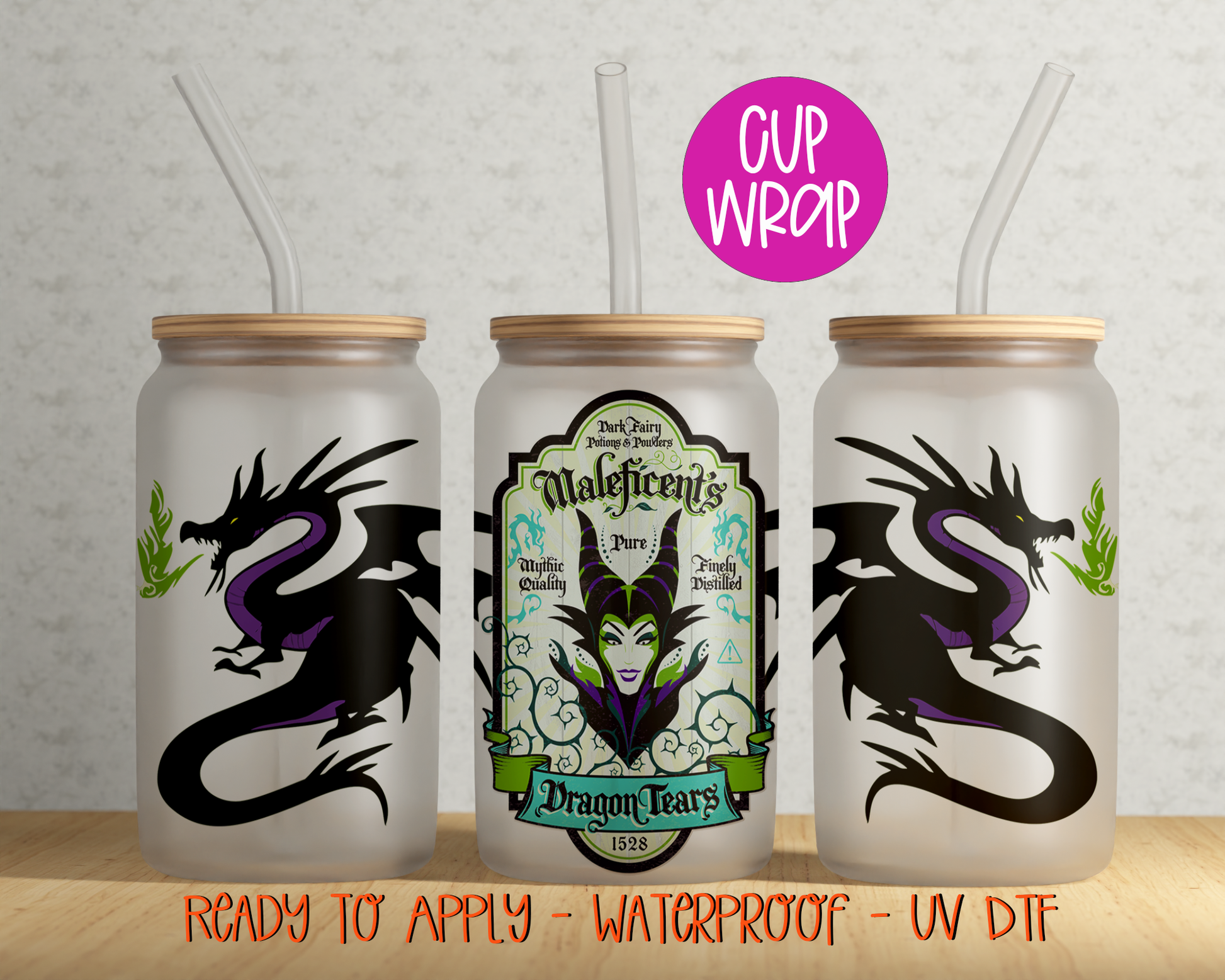 UV-DTF Cup Wraps Cup Transfers UV Wraps Ready to Apply Villains