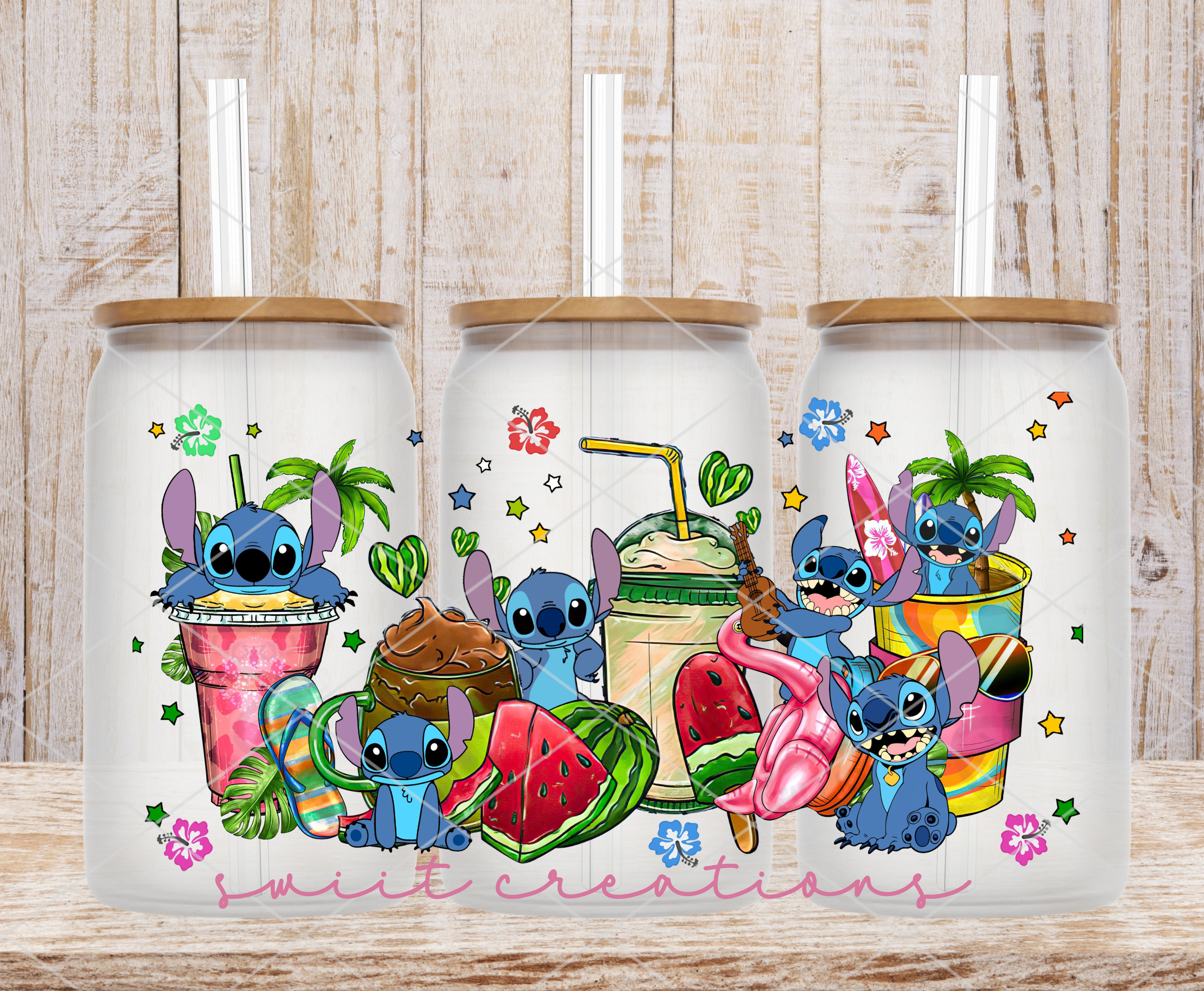 Alien Summer UV DTF Libbey Glass Cup Tumbler Wrap | DTF063P