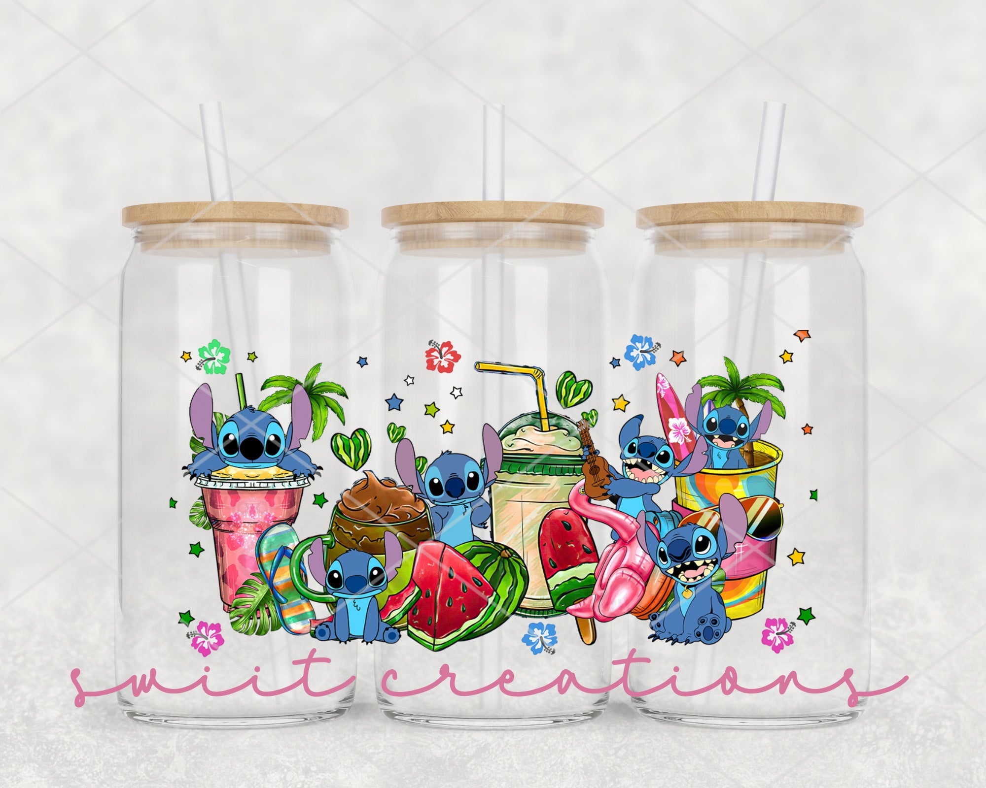 Alien Summer UV DTF Libbey Glass Cup Tumbler Wrap | DTF063P