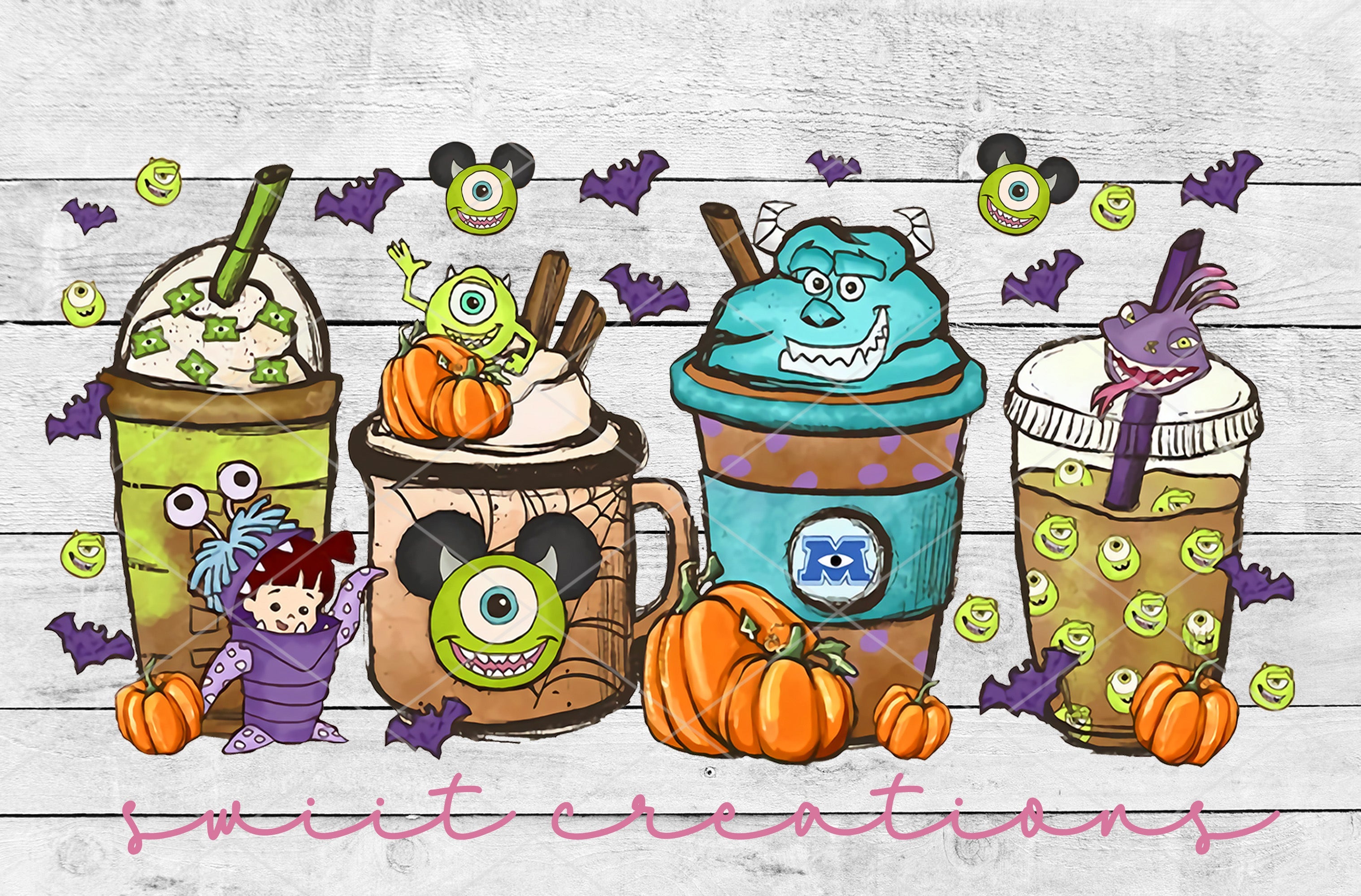Monster Coffee Tumbler Wrap UVDTF | DTF082P