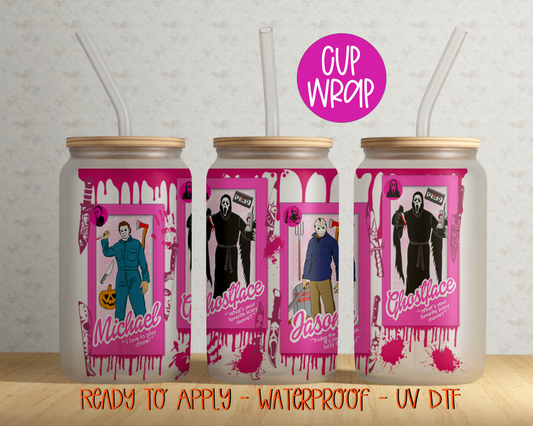Horror Barbie 16oz Cup Wrap - UV DTF - DTF102