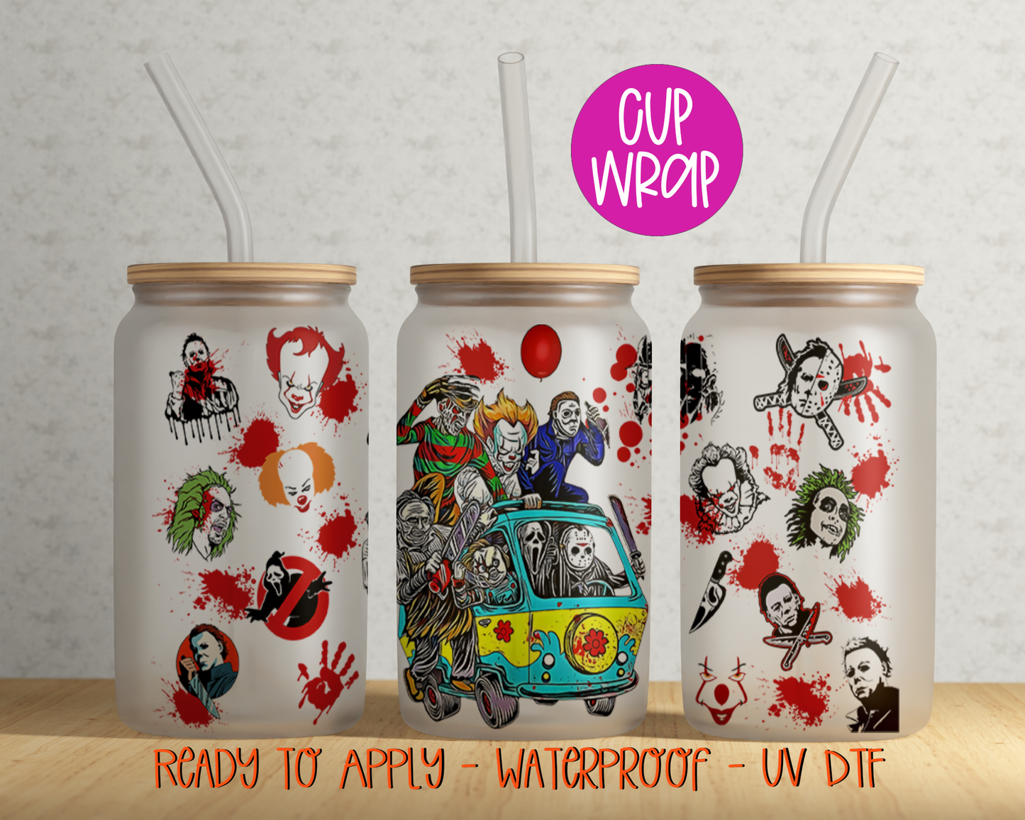 Mystery Van Horror 16oz Cup Wrap - UV DTF - DTF111