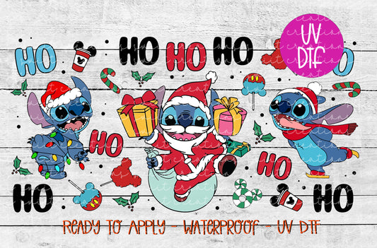 Alien Santa Ho Ho Ho Christmas Coffee Tumbler Wrap UVDTF | DTF138