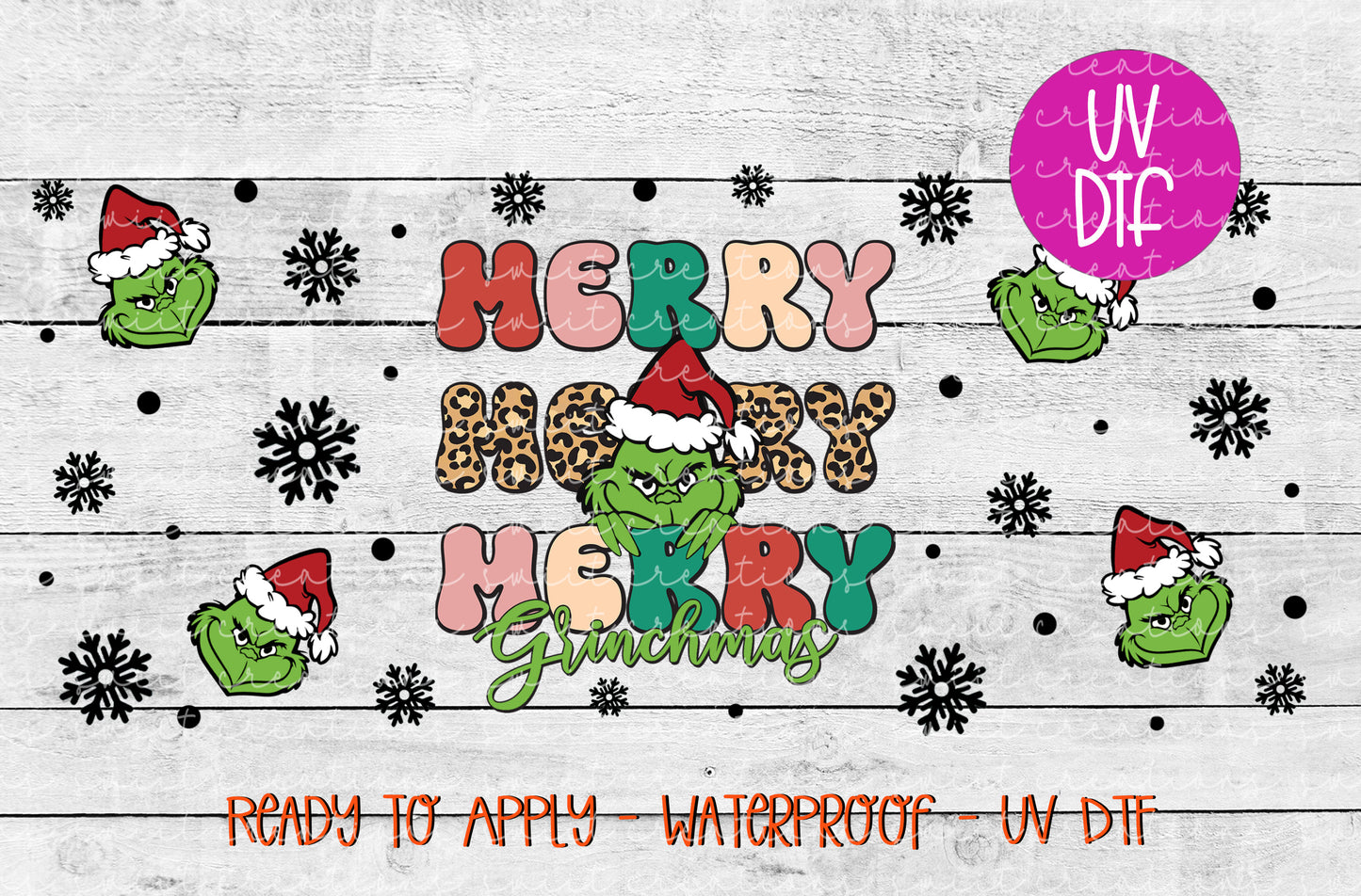 Merry Grinchmas Coffee Tumbler Wrap UVDTF | DTF140