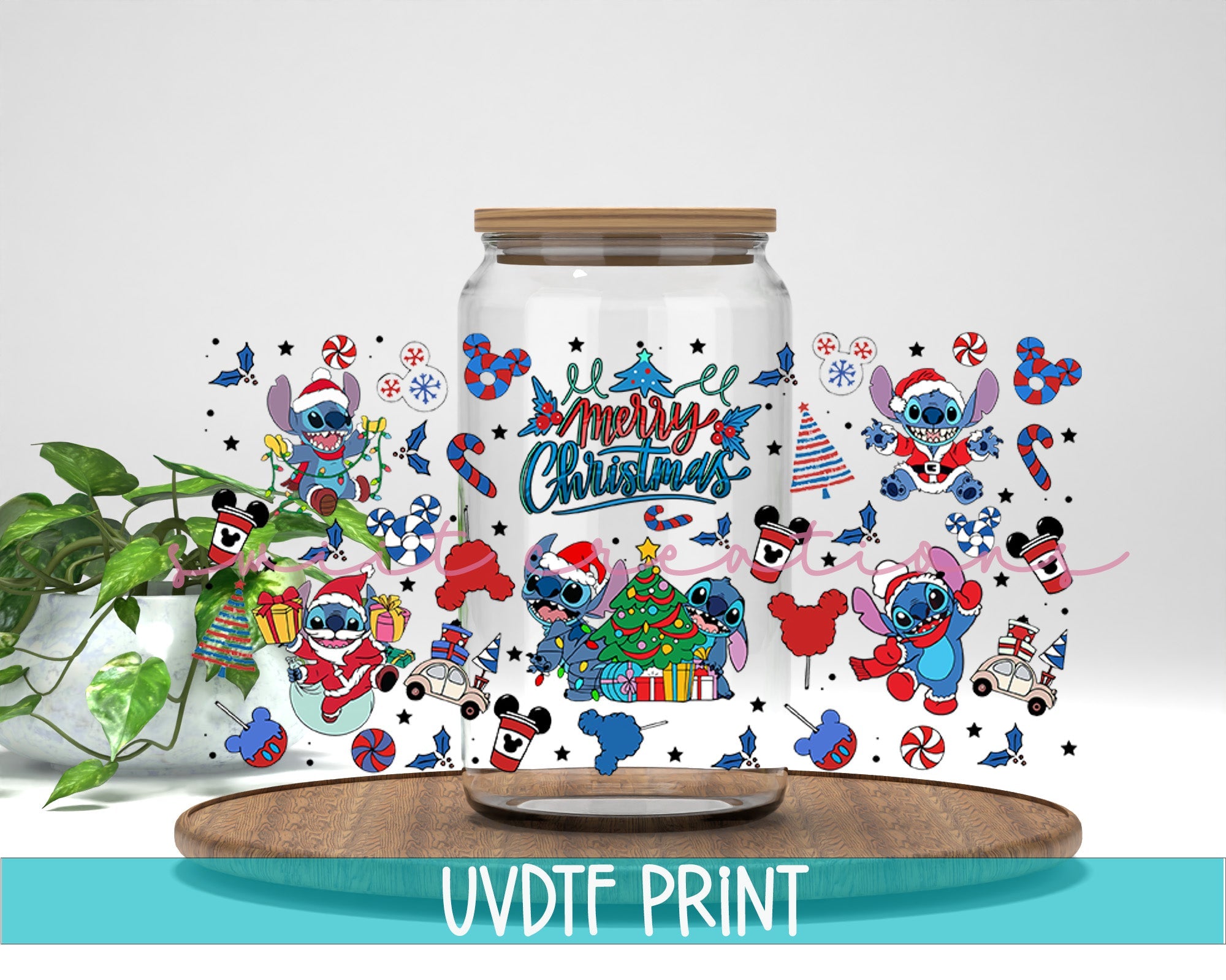 Alien Merry Christmas Coffee UVDTF Libbey Glass Cup Tumbler Wrap | DTF142P