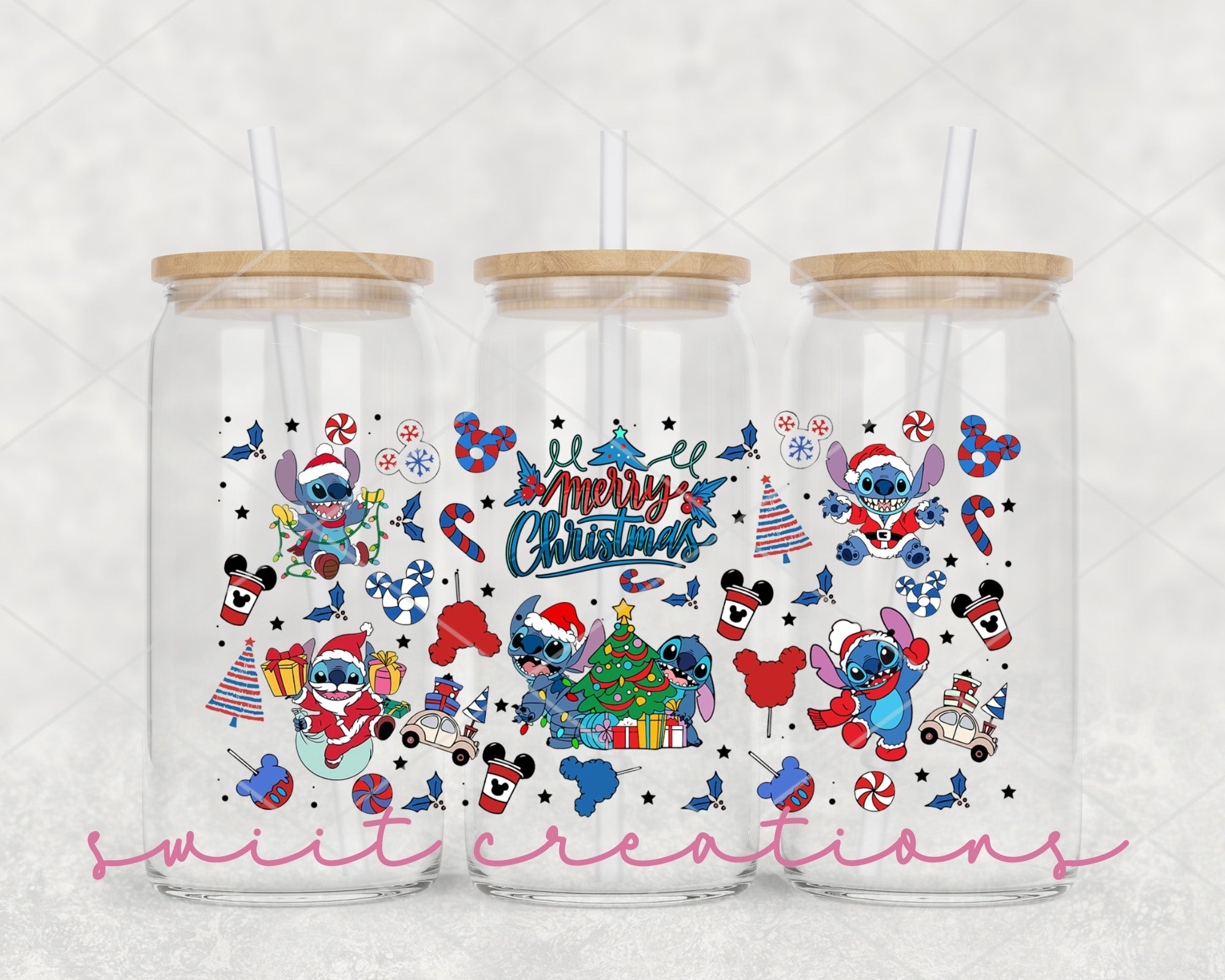 Alien Merry Christmas Coffee UVDTF Libbey Glass Cup Tumbler Wrap | DTF142P