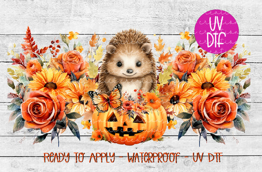 Autumn Hedgehog 16oz Cup Wrap - UV DTF - DTF165