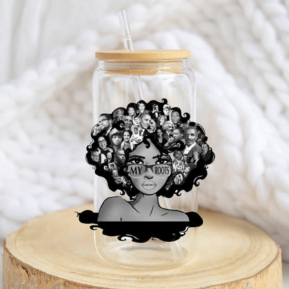 My Roots design on a 16 oz glass tumbler