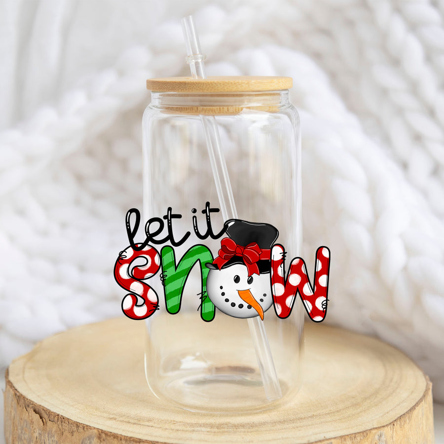 Let It Snow Colorful Snowman 16 oz Tumbler | GT1142