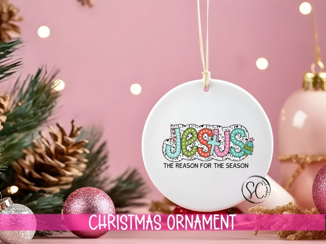 Jesus is The Reason For the Season Personalized Christmas Ornament O1211