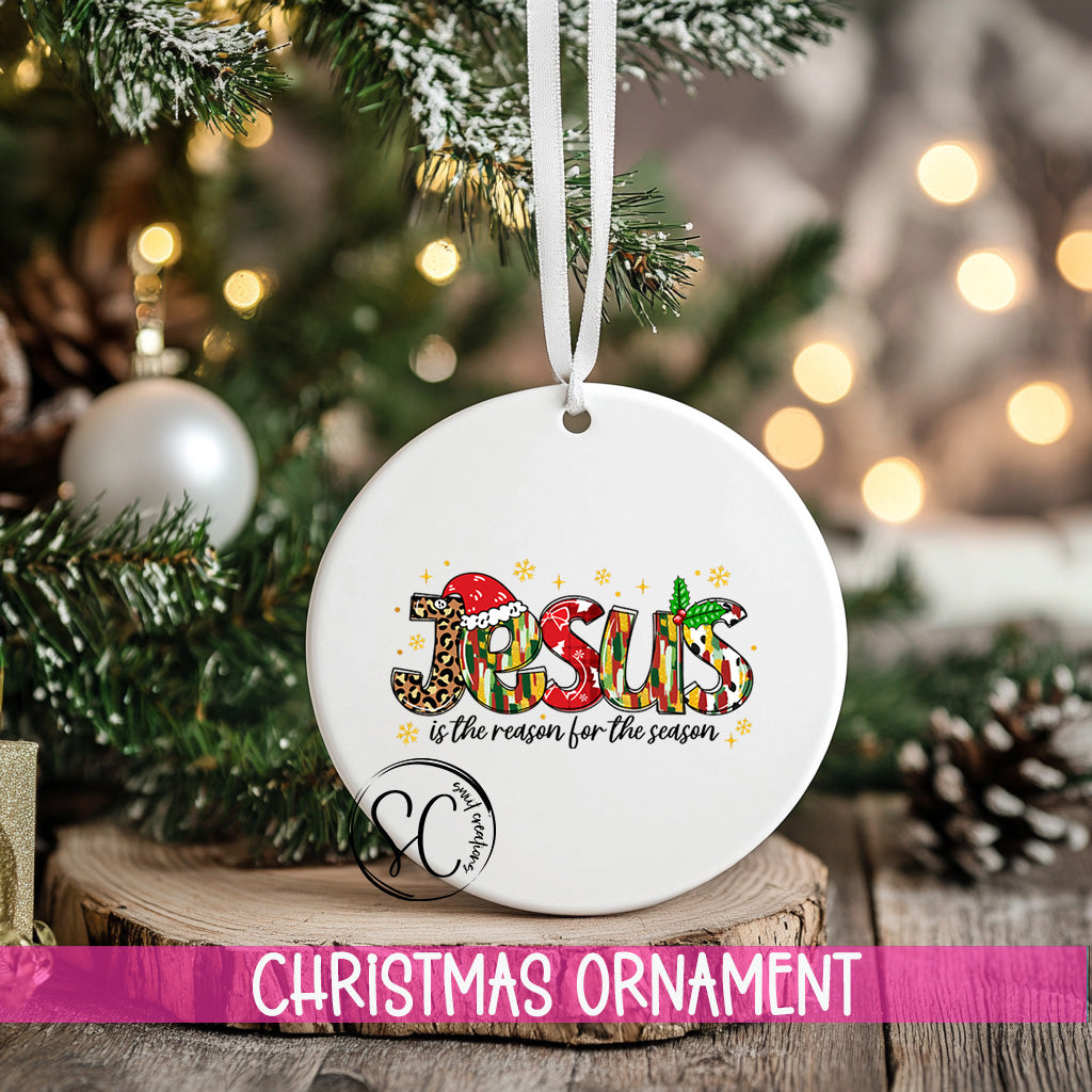 Jesus is The Reason For the Season Personalized Christmas Ornament O1237