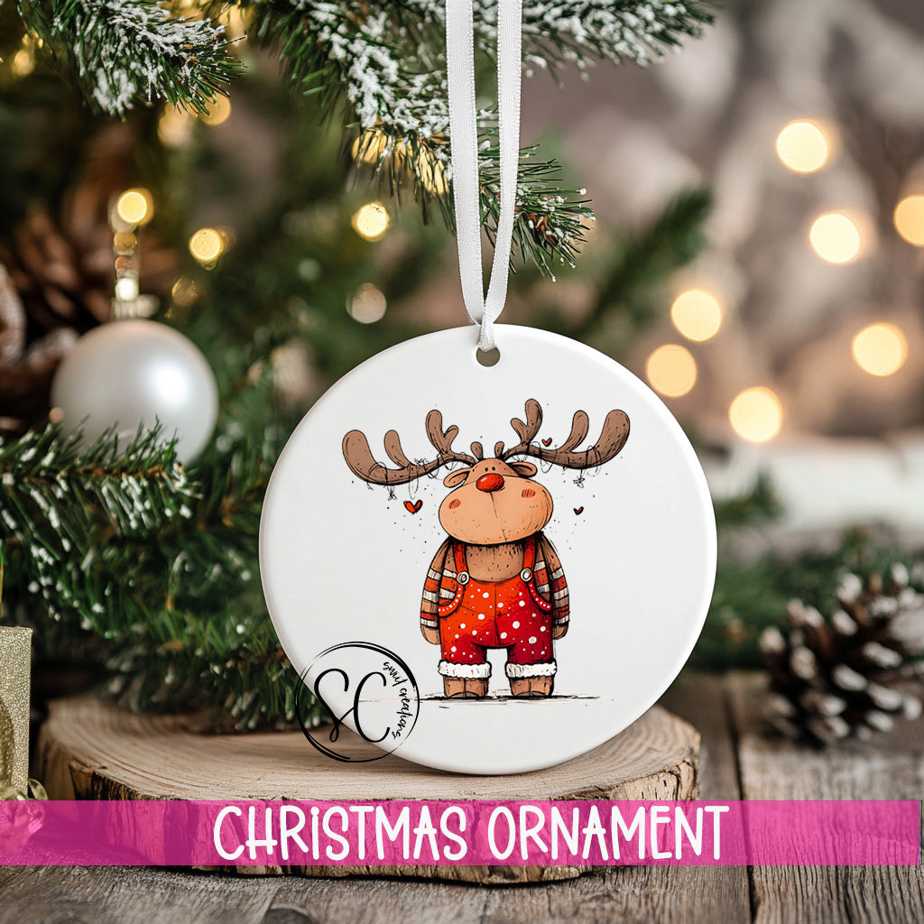 Reindeer Personalized Christmas Ornament O1263
