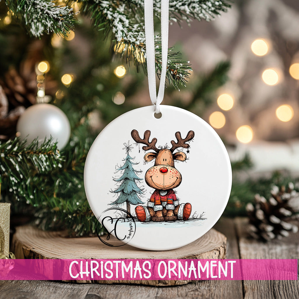 Reindeer Personalized Christmas Ornament O1268