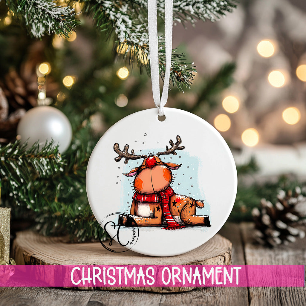 Reindeer Personalized Christmas Ornament O1271