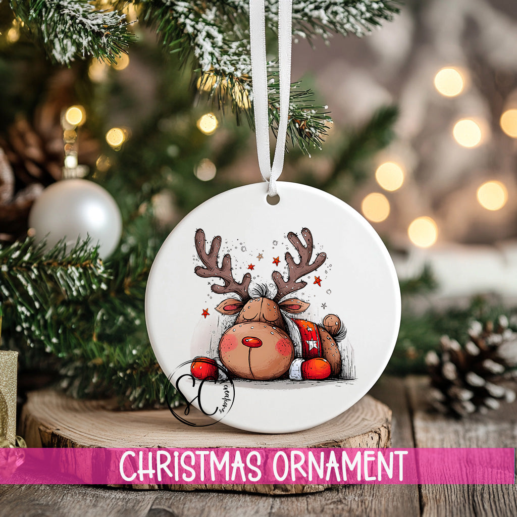 Reindeer Personalized Christmas Ornament O1272