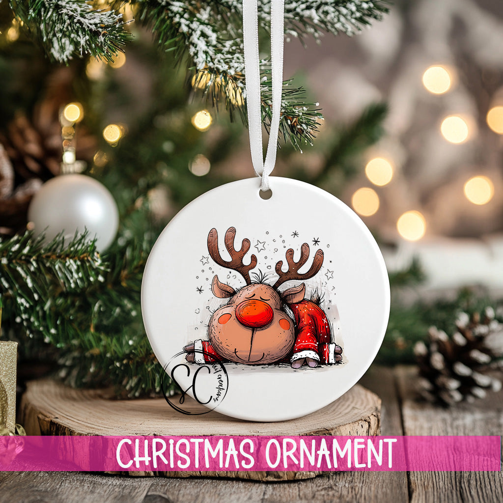 Reindeer Personalized Christmas Ornament O1273
