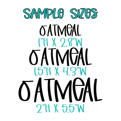 Kitchen Pantry Decal Spice Jar Labels Organizational Labels | Font 1