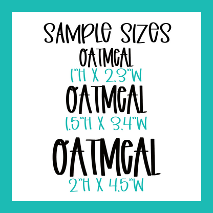 Kitchen Pantry Decal Spice Jar Labels Organizational Labels | Font 7